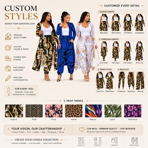 Conjunto <span class=keywords><strong>de</strong></span> 2 Piezas para Mujer, Cárdigan y Pantalones con Estampado Tribal Polinesio, Cárdigan Largo y Leggings, Conjunto Coordinado para Moda al Aire Libre - Product Image 4