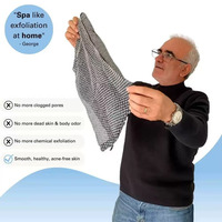 Serviette de bain exfoliante antibactérienne aux ions d'argent, tissu exfoliant japonais pour le corps pour hommes et femmes, bande exfoliante pour le dos