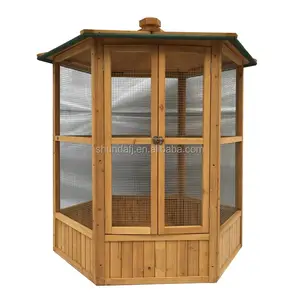 Grande cage à oiseaux à vendre volière en bois SDB004 emballage extérieur en carton SHUNDA imprimer Cages pour animaux de compagnie, transporteurs et maisons durables