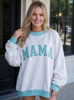 Sweater Wanita OEM Mock Neck Garment Dyed Color Block 100% Katun Fleece Oversized Pullover Jumper