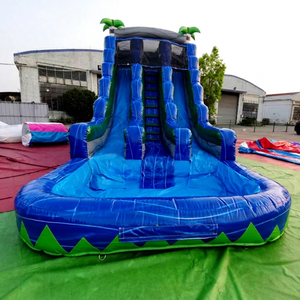 Structure gonflable commerciale pour enfants sur le thème tropical, avec toboggan aquatique intérieur/extérieur en PVC - Product Image 1