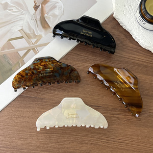 Fermaglio per capelli in acetato Barrette La France - Classico Nero/Tartaruga/Ambra/Bianco Perla, Fermaglio grande stile francese per capelli spessi - Product Image 1