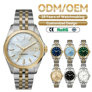 OEM ODM custom stainless steel watch nh35 Automatic Two Tone MOP Mother of Pearl Dial Elegant Men's wristwatch manufacturer - Product Image 1