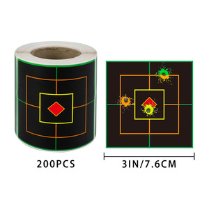 Rouleau d'autocollants réactifs jaunes fluorescents de 3 pouces, auto-adhésifs, pour tir à l'arc, cible à éclaboussures, très vendu - Product Image 5