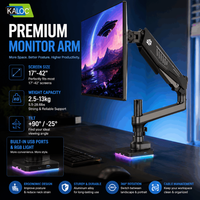 Support de moniteur Kaloc Rgb Shining avec 5 réglages de couleur pour bureau, support de moniteur Vesa réglable pour écran unique de 17 à 42 pouces