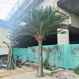 Aangepaste Outdoor Palmboom Kunstmatige Kokospalm Boom Grote Gesimuleerde Glasvezel Palmboom Koning Voor Indoor Decoratie