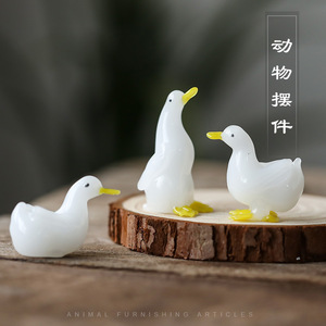 White Call Duck Ornament Crystal <b>Glass</b> Animal <b>Desk</b> Decor Creative Home Decoration Gift - Product Image 1