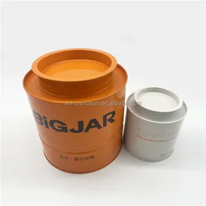 Wholesale embossing logo food grade coffee tea container packaging custom round metal stainless steel airtight tin box