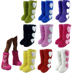 Sepatu Bot Salju Wanita Ukuran Besar 44, Lucu, Tebal, Anti Selip, Model Mid-barrel, Bulu Halus Bentuk Hati, untuk Halloween, Musim Dingin, Hangat, Bulu Mongolia - Product Image 2