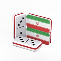 Jeu de société Domino classique coloré avec logo personnalisé Jeu de table professionnel double 6 blocs Domino dans une boîte en acrylique