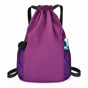 Cross-border Casual <b>Drawstring</b> <b>Backpack</b> Breathable Waterproof Oxford Polyester Unisex Sports Fitness Daypack Large-capacity - Product Image 3