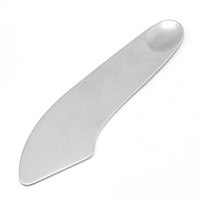 Spatule de mélange pour fond de teint avec logo personnalisé, couteau palette, spatule cosmétique argentée, outils de maquillage, spatule cosmétique en acier inoxydable
