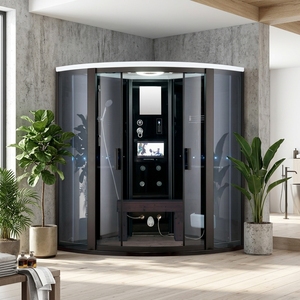 Baignoire-douche design moderne pour adultes, hammam préfabriqué <span class=keywords><strong>avec</strong></span> plateau en acrylique et cadre en aluminium - Product Image 4
