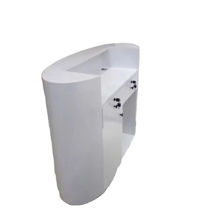 Mini caisse enregistreuse, salon de coiffure <span class=keywords><strong>pas</strong></span> <span class=keywords><strong>cher</strong></span>, taille hôtel, salon de coiffure pour magasin de détail, présentoir rond sur pied, LED doré, comptoir de réception - Product Image 6