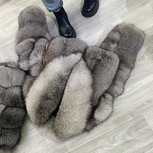 Atacado Personalizado Mulheres Casaco Quente Grosso Natural Genuine Fox <span class=keywords><strong>Fur</strong></span> Esconde Casaco De Pele De Raposa - Product Image 5