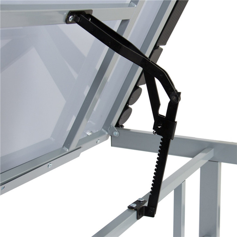 Home Office Drawing Desk Station Tempered Glass Adjustable Drafting Table