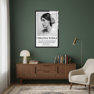 Printed <b>Canvas</b> Art: Virginia Woolf Quote Tempered Glass <b>Wall</b> Decor,TEMPERED GLASS ART - Product Image 3