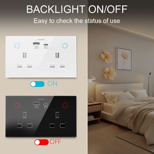 <span class=keywords><strong>Prise</strong></span> murale intelligente LangYeao 20W PD QC Tuya WiFi ZIGBEE avec surveillance de la consommation d'énergie, 13A, 2 prises USB Type-C, verrouillage enfant, compatible Alexa - Product Image 2