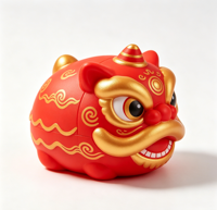 Balle anti-stress en mousse PU personnalisée avec logo, forme de lion porte-bonheur traditionnel, jouet sensoriel à presser pour soulager le stress
