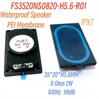 IPX7 étanche 3520 35*20MM Rectangle Composite 8Ohm 2Watt Membrane haut décibel 98dB haut-parleur walkit-talkie fort pour interphone