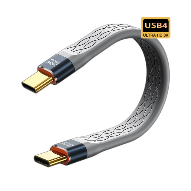 Durable 240W PD 8K Charger High-Speed 40Gbps USB 4.0 Type-C Male to Male Data Cable for PC & Phone Nylon Jacket Video 8K Wire