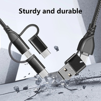 Kabel Data ponsel tipe c pengisian cepat, kabel Data komputer, pengisian cepat, kabel c ke c 20V 3A, kustom, 5in1 PD 60W