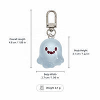 Porte-clés fantôme en résine mignon qui brille dans le noir, lumineux, effrayant, de dessin animé, pour Halloween, breloque de sac à dos