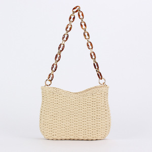 Acrylic Amber Chain PU Woven Zipper Single <b>Strap</b> Street Trend Ladies <b>Shoulder</b> Bag Tanjing - Product Image 6