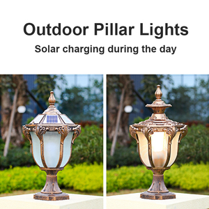 Outdoor Solar Pillar <b>Light</b> Bronze Frame Acrylic <b>Shade</b> Warm <b>White</b> LED 2700K 500 Lumens Dimmable IP65 No Assembly Required - Product Image 2