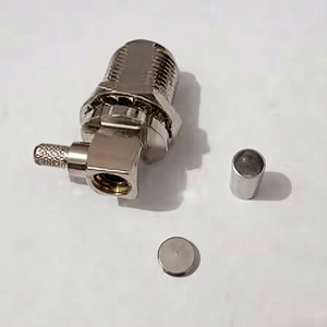 Custom N Female RF Connector 50 Ohm Solder Type BH RA LMR 200 Feedthrough <b>Adapter</b> for Cable Assembly - Product Image 1