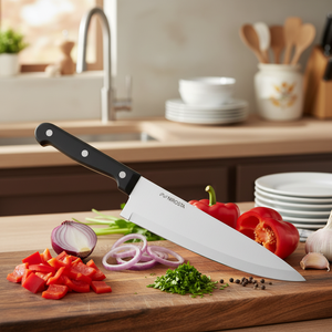 Couteau de cuisine japonais Damas Mega Line Lame en acier au carbone de 20.5 cm de large Taille de lame de 8 pouces Poignée en PP Boîte de 64 - Product Image 3