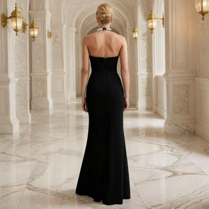 OEM Bandage Fantasie Bodycon Maxi Meerjungfrau Brautjungfer Kleider Ball Abend Schwarz Party Kleid Hochzeit Elegant auf Lager - Product Image 2