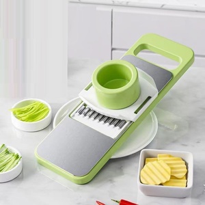 Stainless Steel Kitchen Slicer Manual <b>Vegetable</b> Slicer Grater With Hand Protector Pp Plastic for Food Preparation - Product Image 1