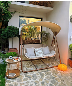 Silla Columpio de Acero para Exteriores, para Patio y Villa, Silla <span class=keywords><strong>Mecedora</strong></span> Doble, <span class=keywords><strong>Hamaca</strong></span> Popular para Patio, Muebles de Jardín para Exteriores - Product Image 6
