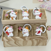 Porte-clés créatif Kawaii en forme d'animal, porte-bonheur chat porte-bonheur, mini sac à main 3D de luxe, bijoux de mode, pendentifs, breloques