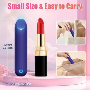 미니 USB 충전식 불렛 바이브레이터 10가지 진동 모드 립스틱 모양 G스팟 자극 클리토리스 휴대용 바이브레이터 커플 플레이용 - Product Image 4