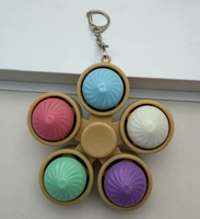 Meilleures ventes : Porte-clés Fidget Spinner lumineux Bao Bun LED, jouet anti-stress à pression pour adultes et enfants, breloque de sac