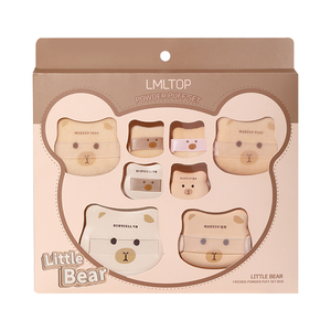Set di spugnette per il trucco LMLTOP Little Bear 8 in 1, spugnette morbide in floccato, utilizzabili sia a secco che a umido, di diverse dimensioni, per fondotinta e cipria. - Product Image 4