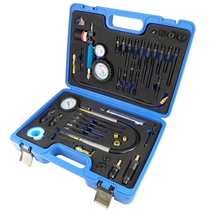Kit de test de compression et de fuites HTL 46 pièces en acier à haute teneur en carbone, outil manuel à double jauge essence et diesel, testeur de <span class=keywords><strong>moteur</strong></span> pour HDI TDCi - Product Image 2