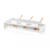 Ensemble de bols à trempette en acrylique Square Lucite the Square Dip Bowl Set avec blanc et noir