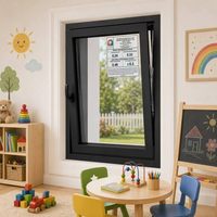 Ventana Fija de Aluminio Estándar Estadounidense, Vidrio Templado Resistente a Impactos, Ventana Fija de Aluminio para Casa con Aislamiento Térmico