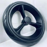 Roue de chariot de magasin de 10 pouces, roue à rayons en plastique avec frein pour chariot de magasin