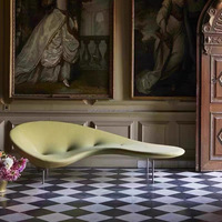Nordic Designer Pea Arc Sofa Freizeit stuhl Moderner Stoff Lounge Chair für Hotellobby oder Wohnzimmer Profiled Glass Steel Art