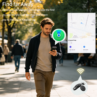 Rastreador Inalámbrico de Doble Sistema ABS, Funciona con IOS Find My y Android Google Find Device, Etiqueta de Posicionamiento Antipérdida