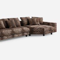 Canapé haut de gamme Divano Italiano marque de luxe canapé en tissu léopard Azalea pour salon chambre hôtel
