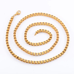 Collar de cadena de eslabones cuadrados de acero inoxidable para hombre y mujer, gargantilla en colores oro/plata/negro, accesorios de joyería para el cuello - Product Image 6