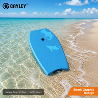 Bodyboard pour enfants à motif requin avec laisse, planche de surf à queue de croissant pour la plage, la piscine et les sports nautiques