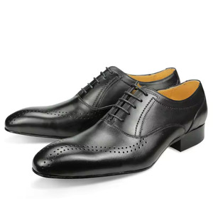 Chaussures basses pour hommes en cuir véritable personnalisées, style Oxford, antidérapantes, désodorisantes, avec fonction de massage, pour occasions formelles - Product Image 2