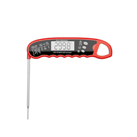 Termometer BBQ Digital, baca instan akurasi tinggi IPX6 tahan air Food Grade Stainless Steel Probe 180 rotasi memanggang daging