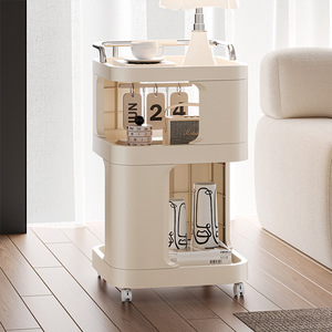 Portable Storage Trolley Plastic Multi Layer Cabinet With Wheels For Living Room Bedroom Coffee Table Storage - Product Image 3